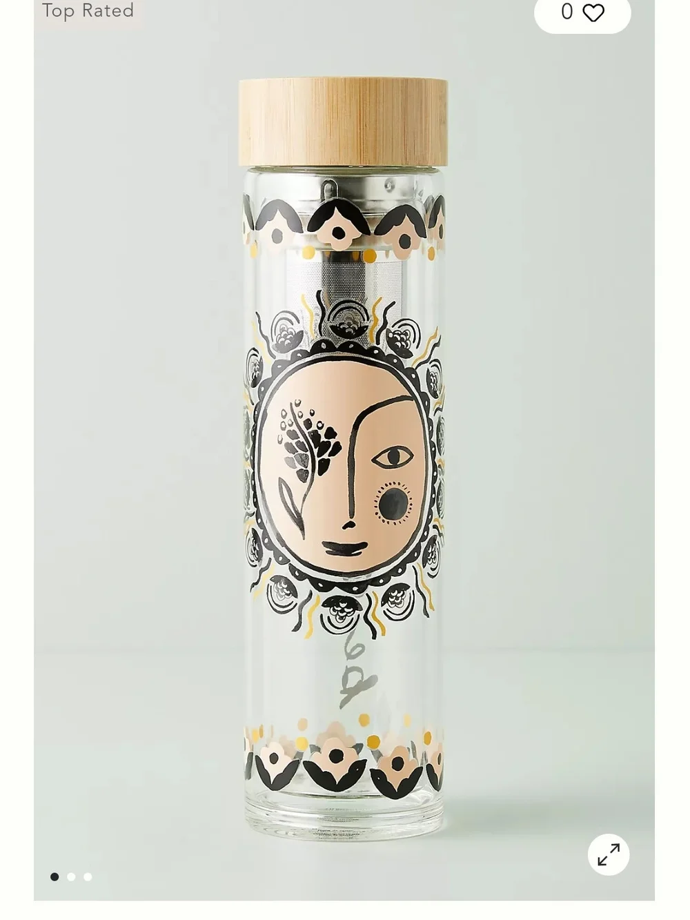 NWT Anthropologie Glass Infuser Bottle